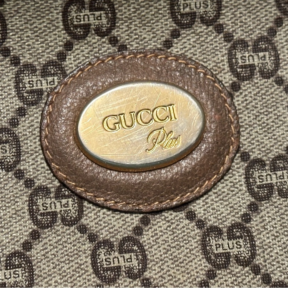 Gucci Plus Boston Bag Brown and Tan Monogram - Picture 9 of 10